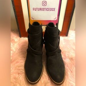 Sam Edelman Women Sz 10 Black Suede Boots Ankle Boho